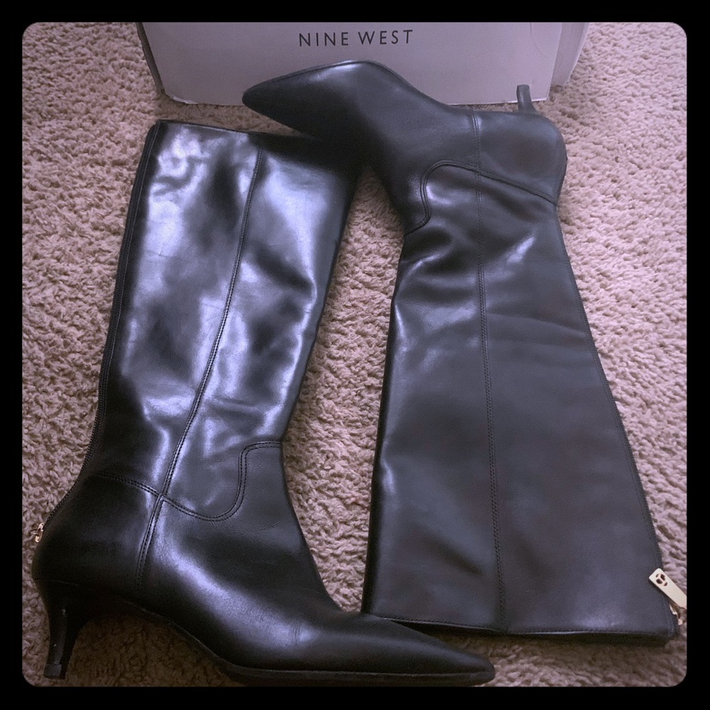 Nine West Black Leather Boots Brand New